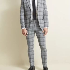 Moss Bros London Slim Fit Black & White Check Suit 38R
